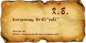 Korponay Brúnó névjegykártya